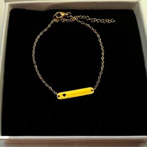 Gold plated heart bar bracelet for kids baby children